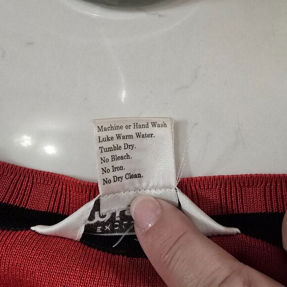 Misook Red Ribbed Open Cardigan Sweater Womens Petite XL Long Sleeve Knit Office - Picture 9 of 9